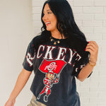 Ohio State Southern Split Oversized Band Tee - Black - Lace and Grace Boutique