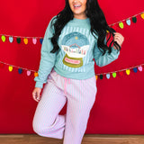 Peace on Earth Nativity Globe Graphic Sweatshirt - Sage - Lace and Grace Boutique