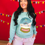 Peace on Earth Nativity Globe Graphic Sweatshirt - Sage - Lace and Grace Boutique