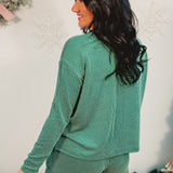 Ribbed Two-Piece Lounge Set - Hunter Green