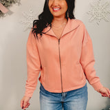 Scuba Zip-Up Jacket - Tan Rose