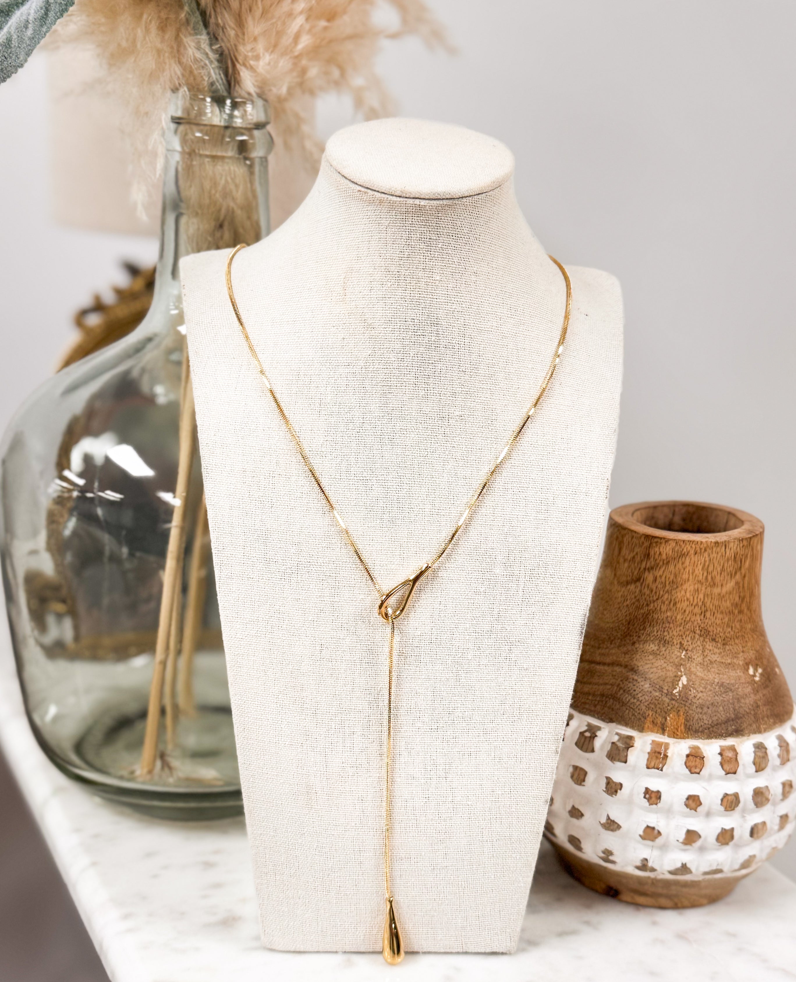 Snake Chain Accent Necklace - Lace and Grace Boutique