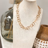 Hammered Hoops Chain Link Necklace - Lace and Grace Boutique