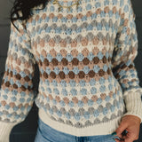 Circle Pattern Pullover Sweater - Cream Multi