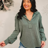 Simply Southern Ribbed Long Sleeve Top - Jade