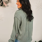 Simply Southern Ribbed Long Sleeve Top - Jade