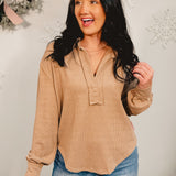 Simply Southern Ribbed Long Sleeve Top - Umber