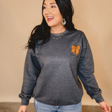 Basketball Bow Patch Sweatshirt - Dark Heather