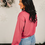 Simply Southern Cropped Quarter Zip Pullover - Plum