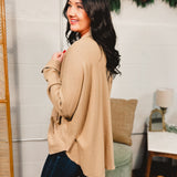 Thermal Knit Button-Up Jacket - Taupe