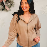 Scuba Zip-Up Jacket - Cocoa