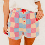 Striped & Checker Boxer Shorts - Multi - Lace and Grace Boutique
