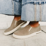 Birkenstock Oswego Suede Leather Slip On Shoe - Taupe