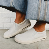 Birkenstock Oswego Suede Leather Slip On Shoe - Antique White