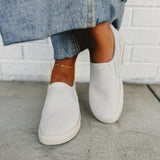 Birkenstock Oswego Suede Leather Slip On Shoe - Antique White