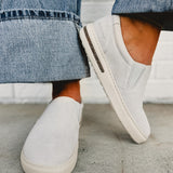 Birkenstock Oswego Suede Leather Slip On Shoe - Antique White