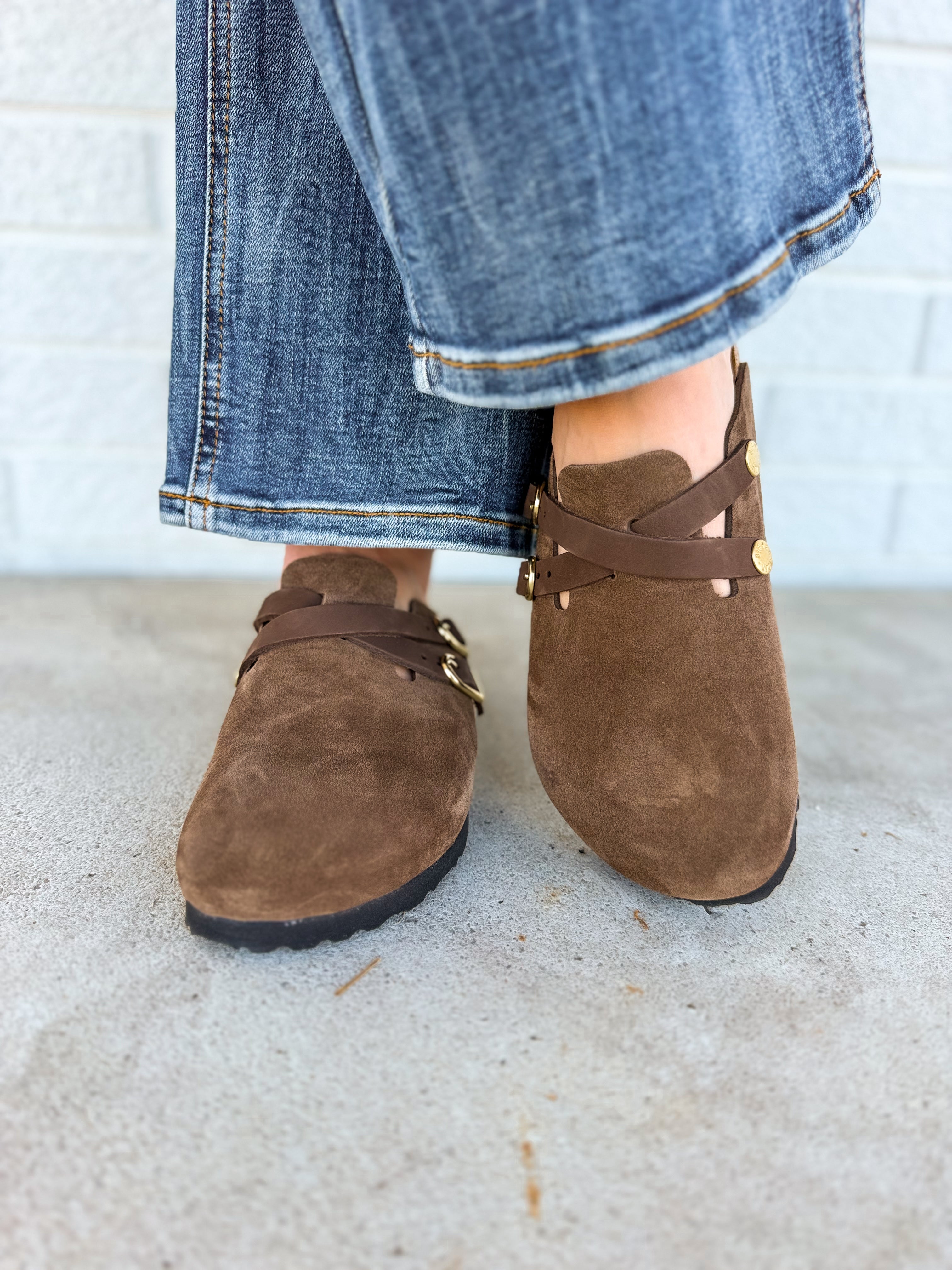 Birkenstock Blair Suede Leather Clog - Carafe - Lace and Grace Boutique