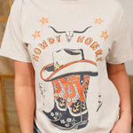 Howdy Honey Mineral Wash Graphic Tee - Off White - Lace and Grace Boutique