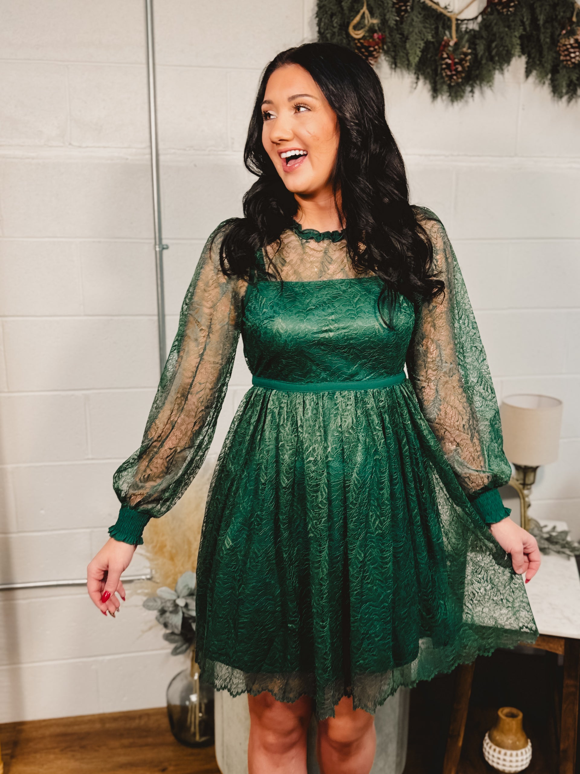lace dress holiday Detail Long Sleeve Mini Material:Lycra Satin 100% Polyester Lining Amulet Shirred Long Dress not-on-sale