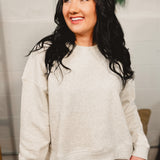 Fleece Sweatshirt & Shorts Lounge Set - Heather Grey