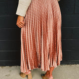 Polka Dot Pleated Skirt - Cashmere Pink