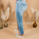 Shy High Waisted Straight Jean - Lightwash