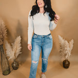 Shy High Waisted Straight Jean - Lightwash