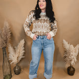 Gabby Super High Rise Cuffed Baggy Straight Jean - Light