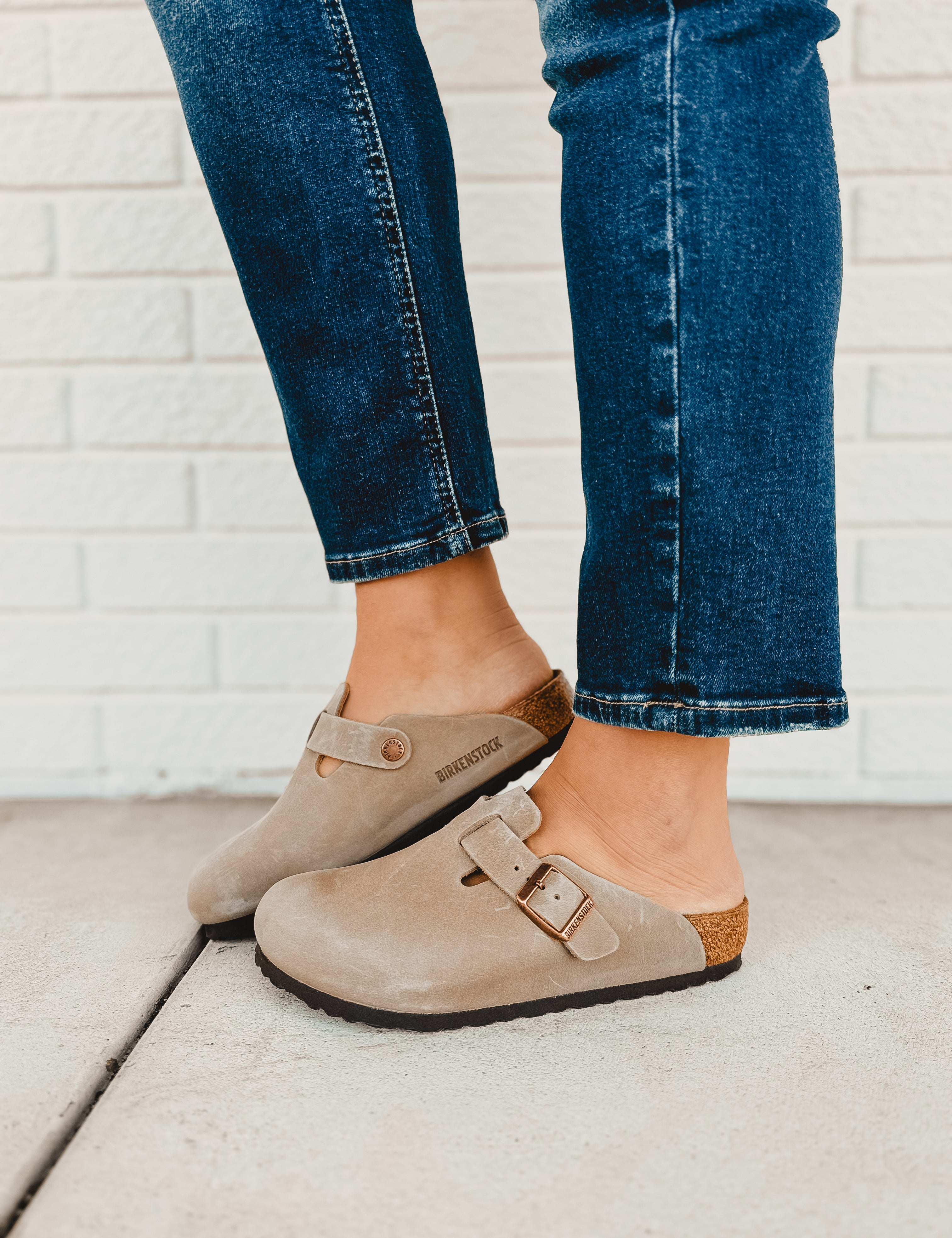 Birkenstock Boston Oiled Leather Clog - Tobacco Brown - Lace and Grace Boutique