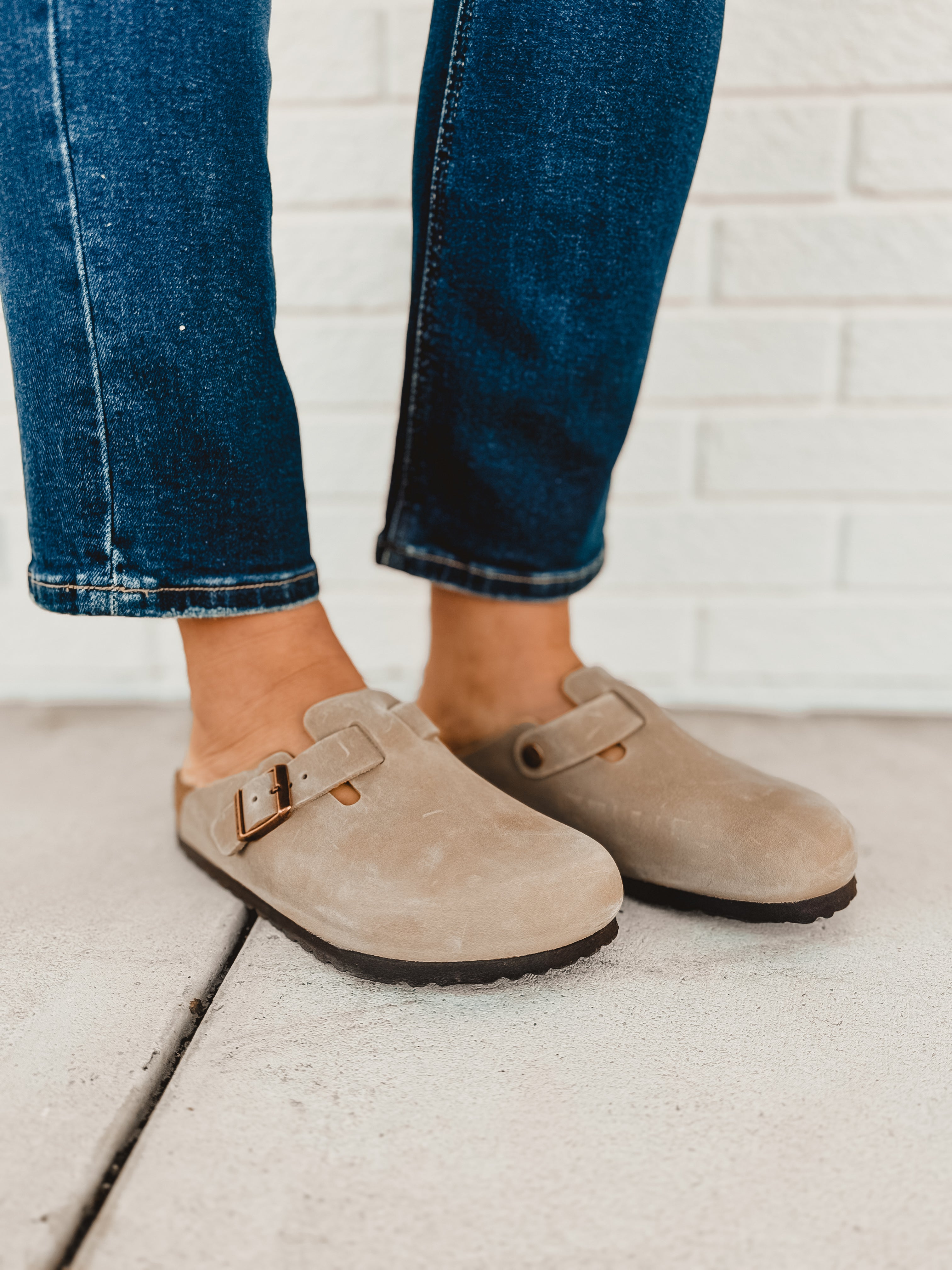 Birkenstock Boston Oiled Leather Clog - Tobacco Brown - Lace and Grace Boutique