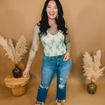 All Dressed Up Sheer Lace Top - Sage Green - Lace and Grace Boutique