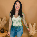 All Dressed Up Sheer Lace Top - Sage Green - Lace and Grace Boutique