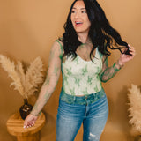 All Dressed Up Sheer Lace Top - Sage Green - Lace and Grace Boutique