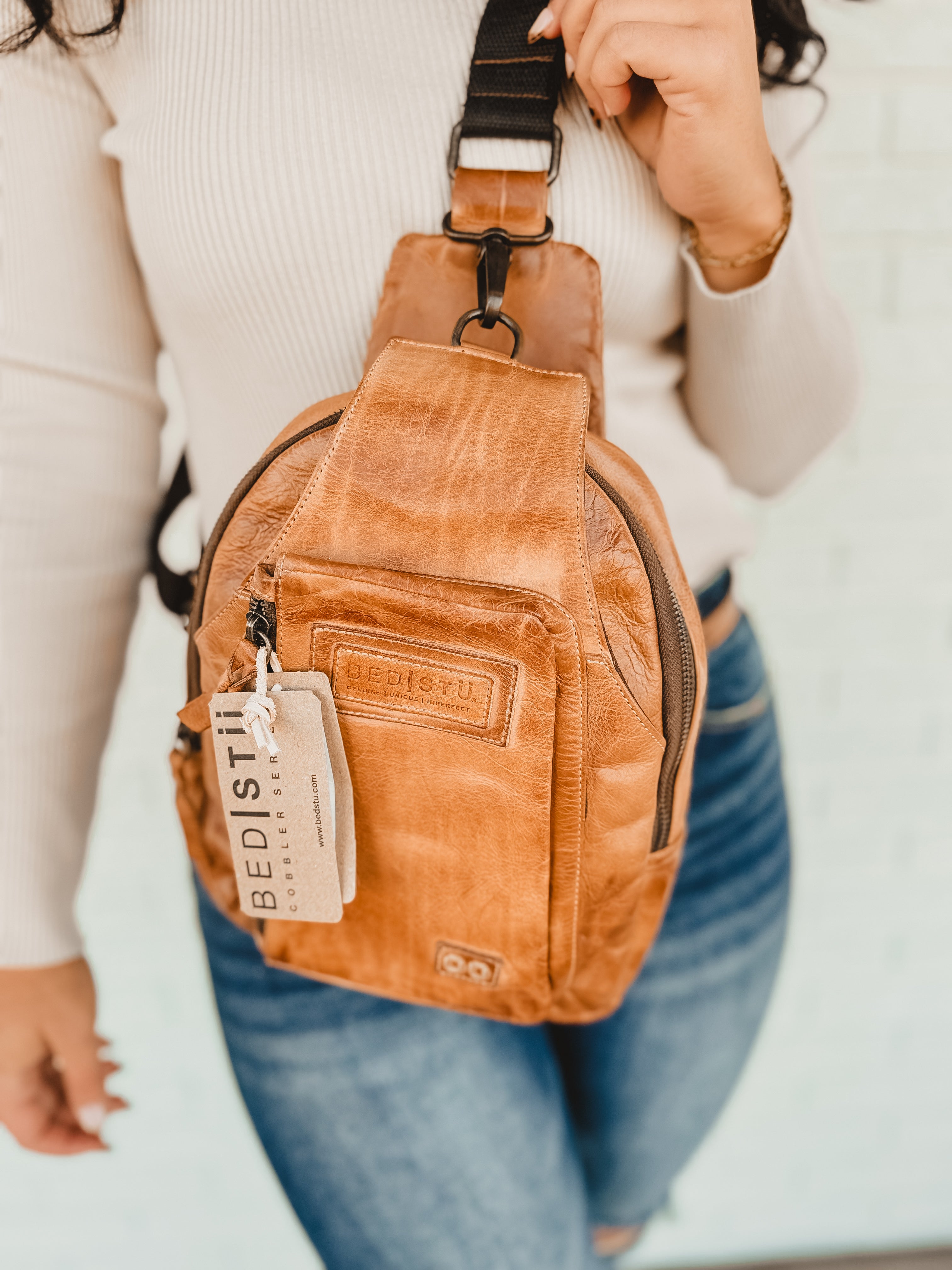 BedStu Beau Sling Backpack - Tan Rustic - Lace and Grace Boutique