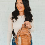 BedStu Beau Sling Backpack - Tan Rustic - Lace and Grace Boutique