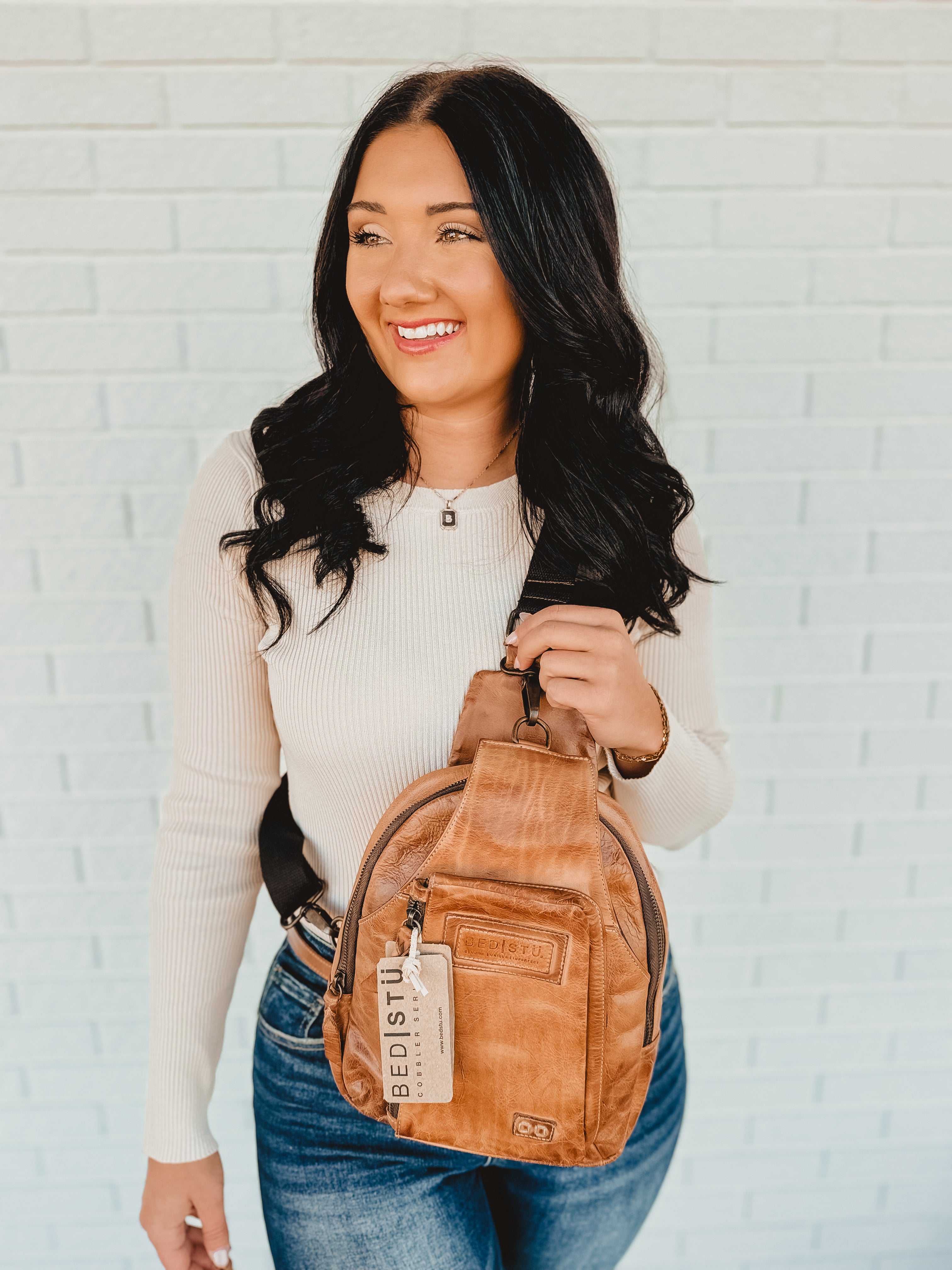 BedStu Beau Sling Backpack - Tan Rustic - Lace and Grace Boutique