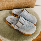 Josephine Suede Studded Clog - Blue