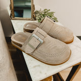 Josephine Suede Studded Clog - Beige