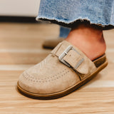 Josephine Suede Studded Clog - Beige