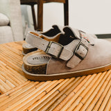 Estelle Suede Slingback Clog - Grey