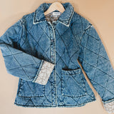 Quilted Denim Jacket - Medium Wash