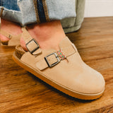 Estelle Suede Slingback Clog - Beige