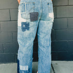 Oli & Hali Washed Patchwork Detail Jeans - Lace and Grace Boutique
