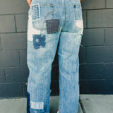Oli & Hali Washed Patchwork Detail Jeans - Lace and Grace Boutique