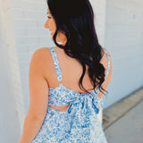 Floral Ruffled Tier Maxi Dress - Blue