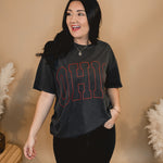 Ohio Oversized Graphic Tee - Charcoal - Lace and Grace Boutique