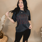 Ohio Oversized Graphic Tee - Charcoal - Lace and Grace Boutique