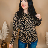 Leopard Print Button Up Top