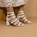 Buckle Down Heel by Corkys - Ivory - Lace and Grace Boutique
