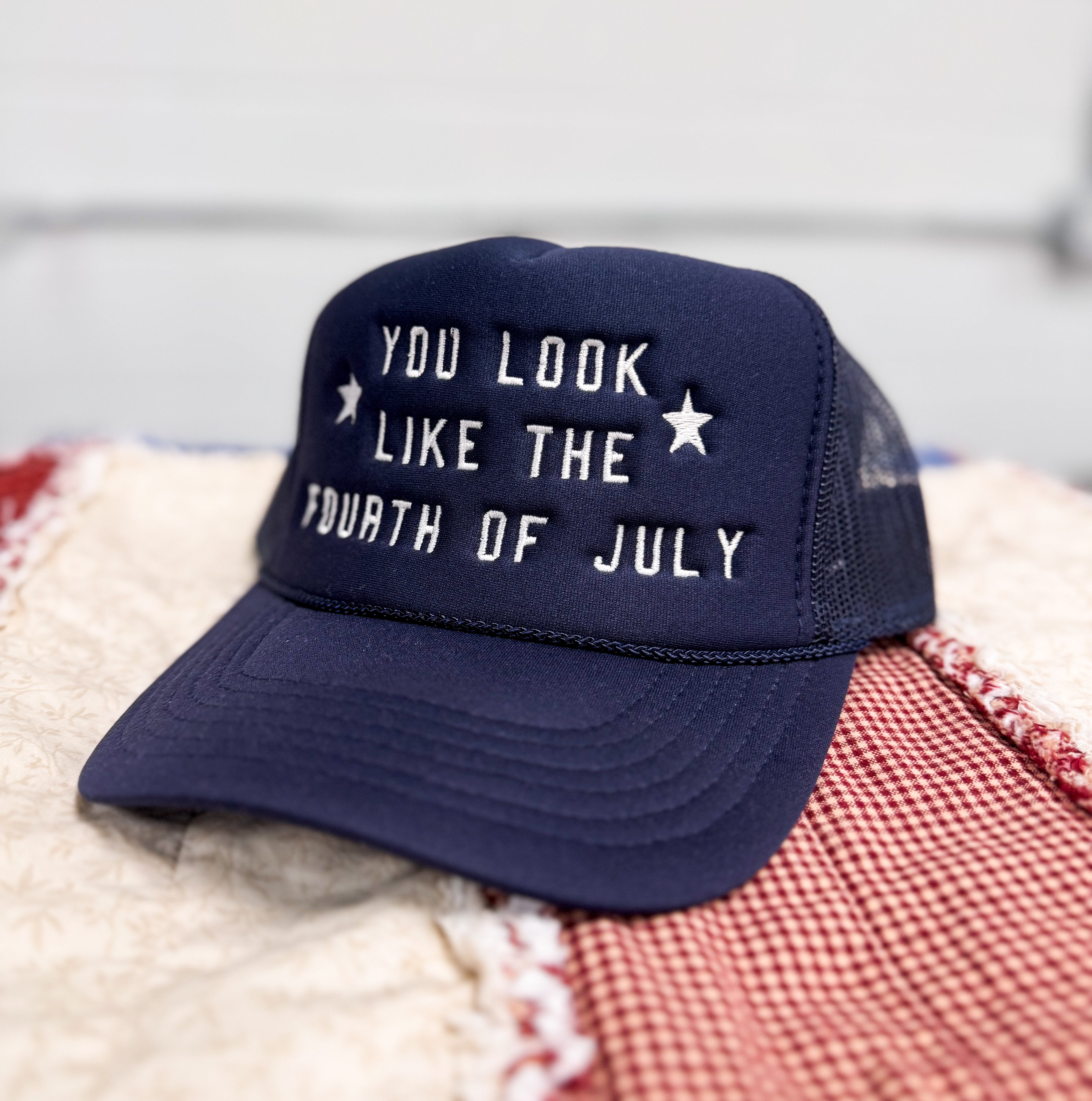 You Look Like The Fourth Of July Embroidered Cap - Lace and Grace Boutique
